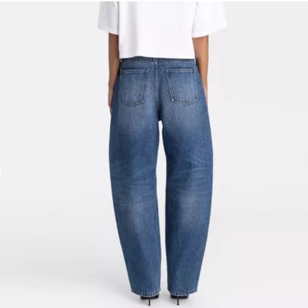 KBB Jeans Barrel Leg NWT by Kahlana Mid Rise Dark Wash Size 0 - Picture 4 of 13